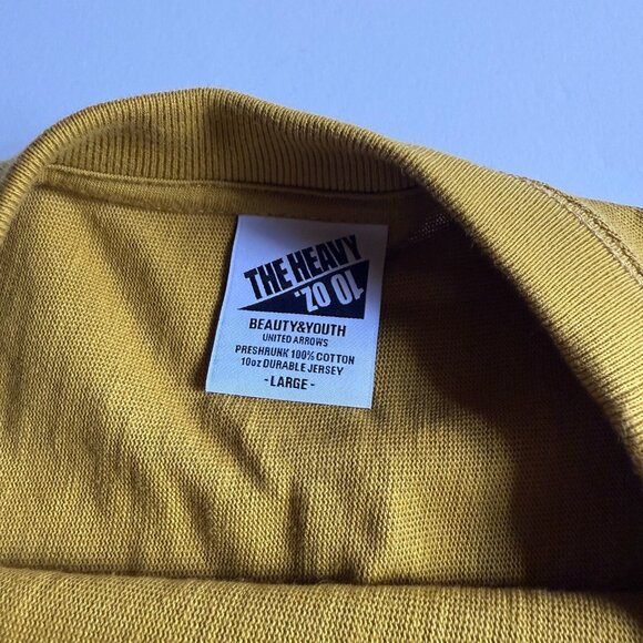 BEAUTY & YOUTH United Arrows "The Heavy" Mustard LS Tee – Size L – Made in Japan - Picture 2 of 5
